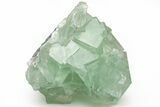 Green Cubic Fluorite Crystals with Phantoms - China #216302-2